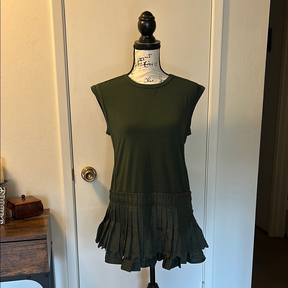 Anthropologie Daily Practice Chic Green Sleeveless Dress